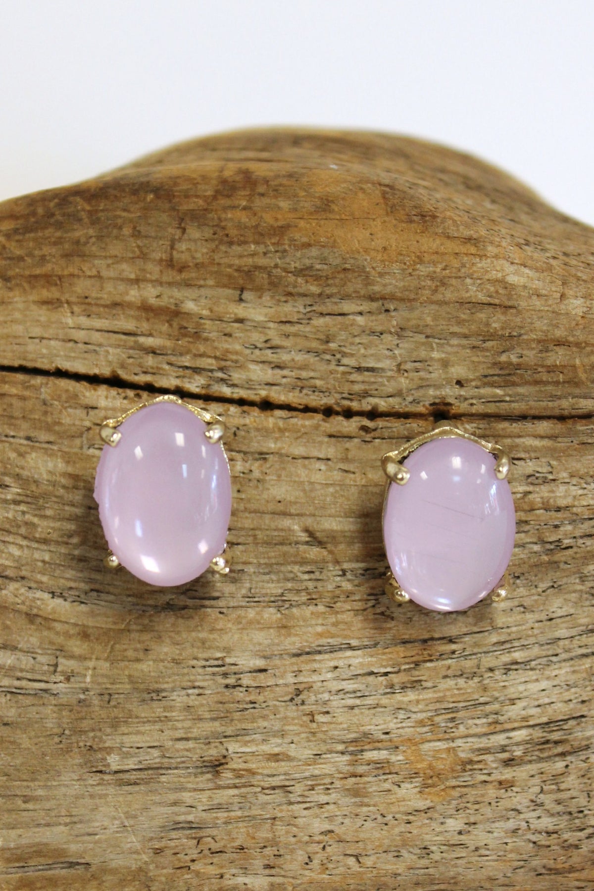 Translucent Oval Earrings, Lavender