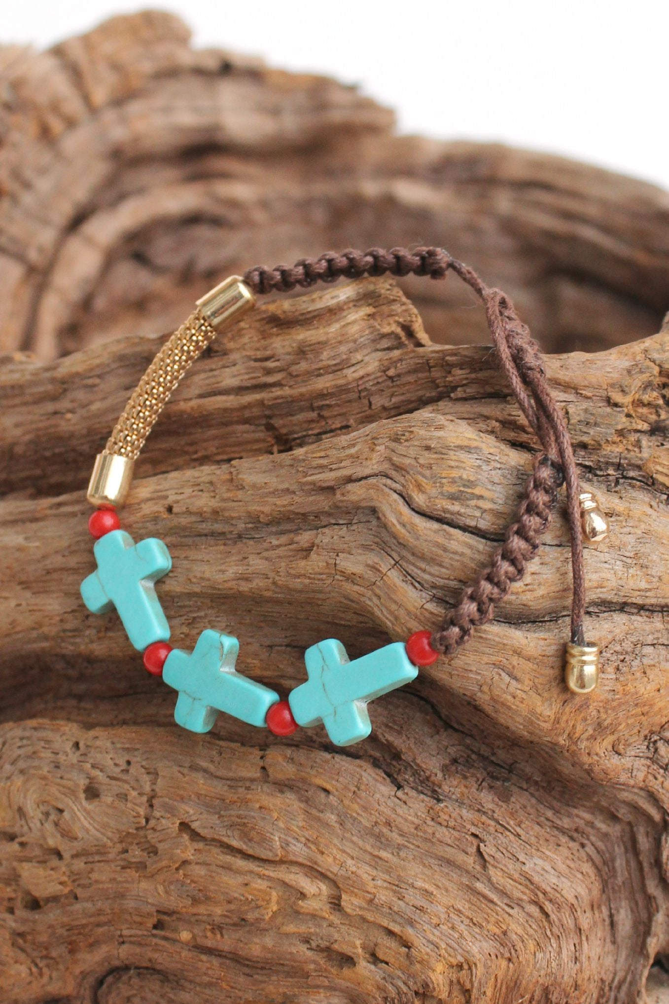 Triple Cross Bracelet, Turquoise