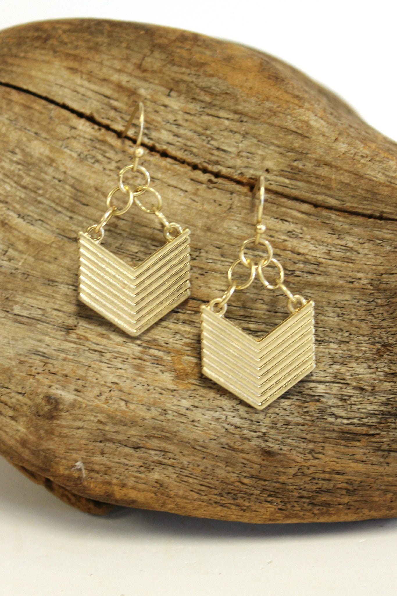 Stripes Earrings, Gold