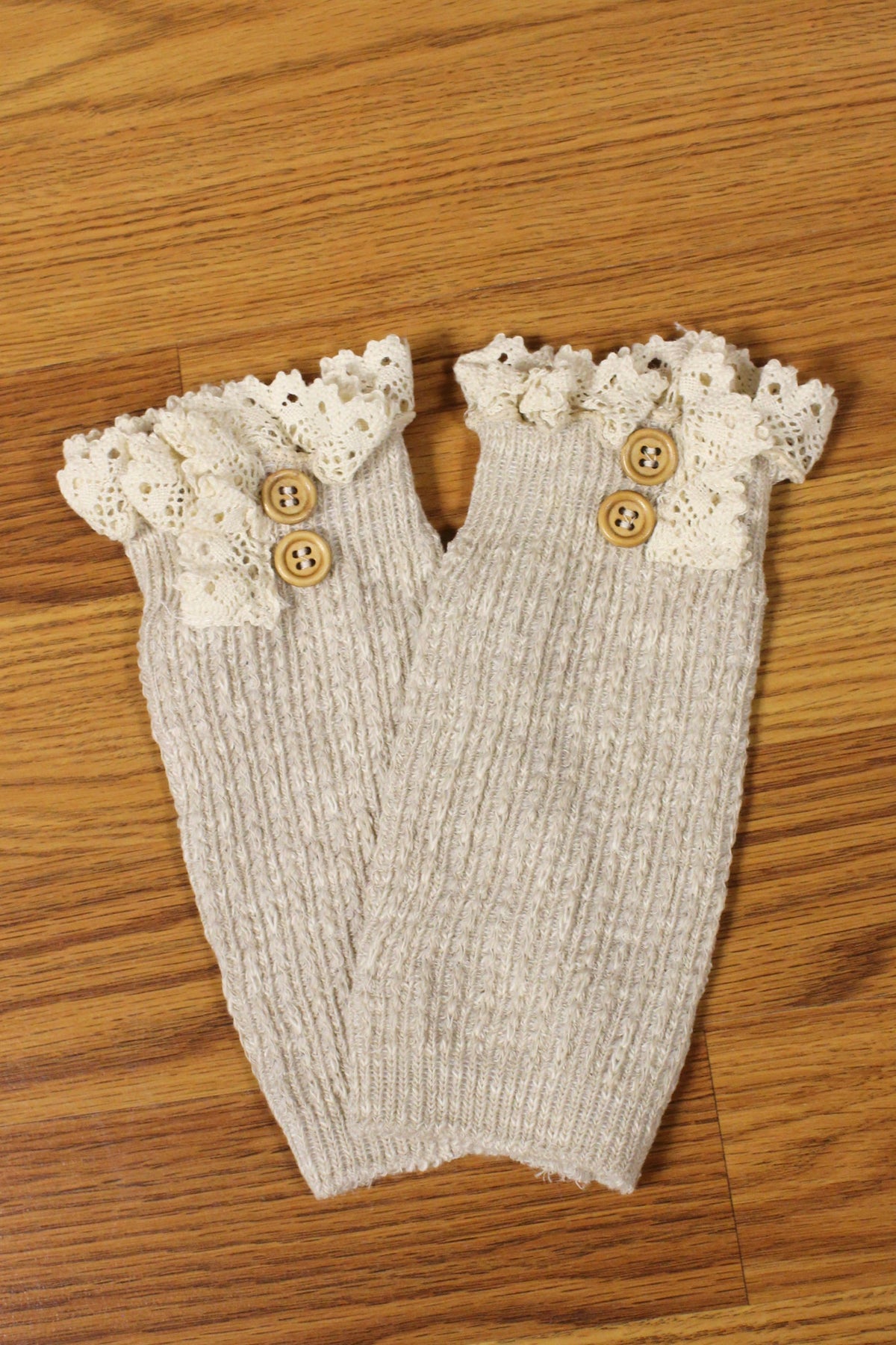 Lace Trim Boot Cuffs, Oatmeal