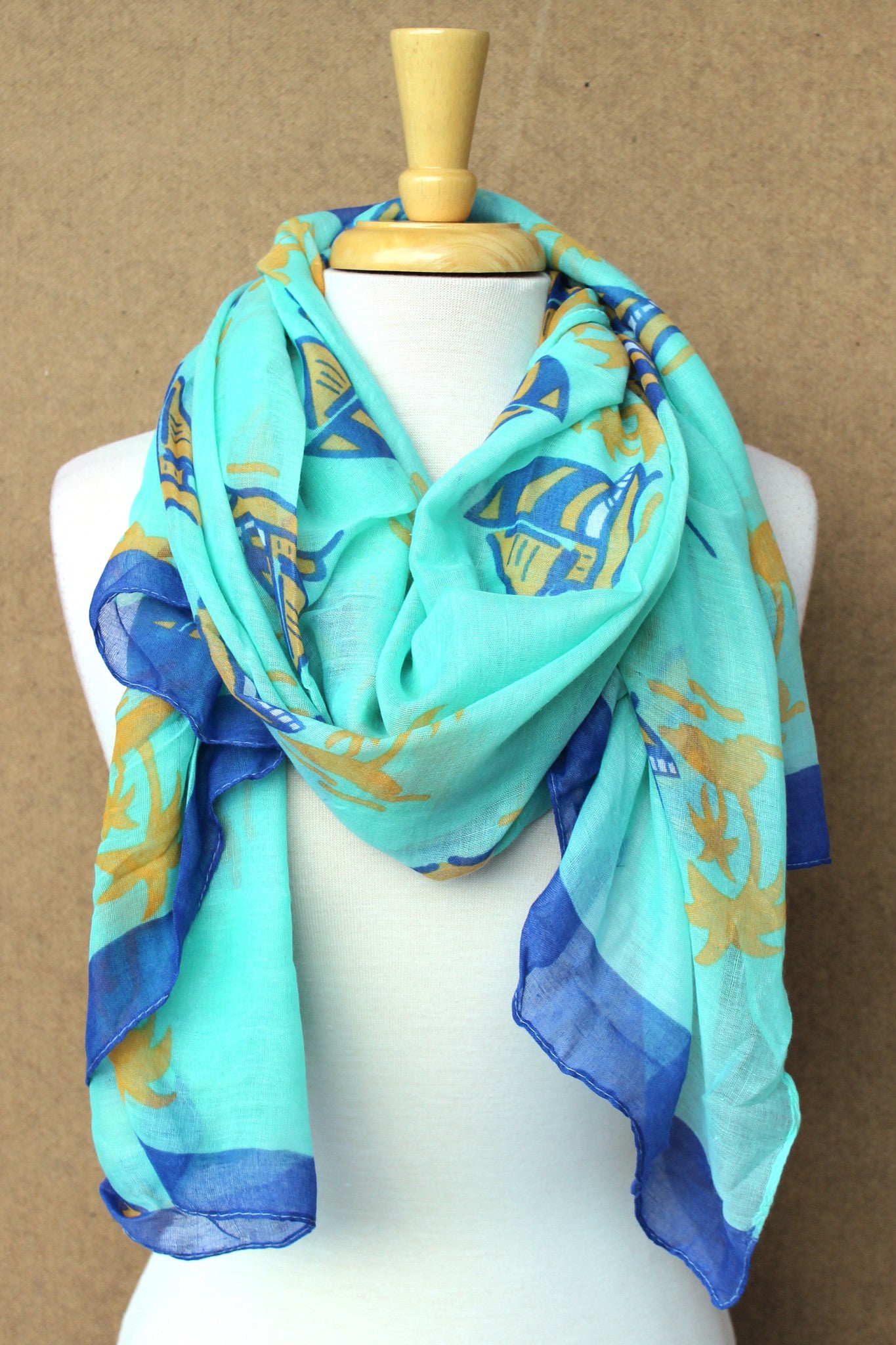 Sailboat Scarf, Green