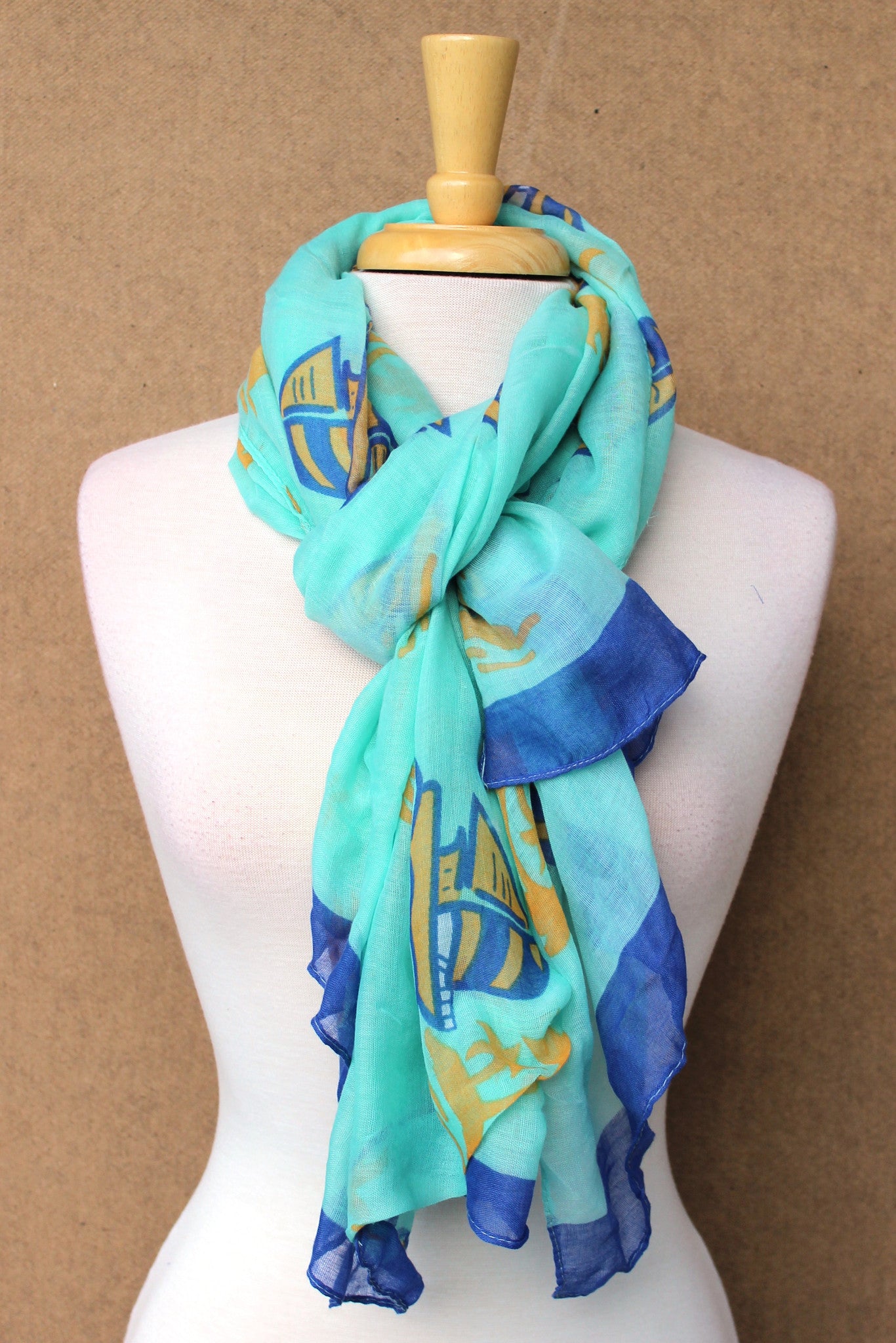 Sailboat Scarf, Green