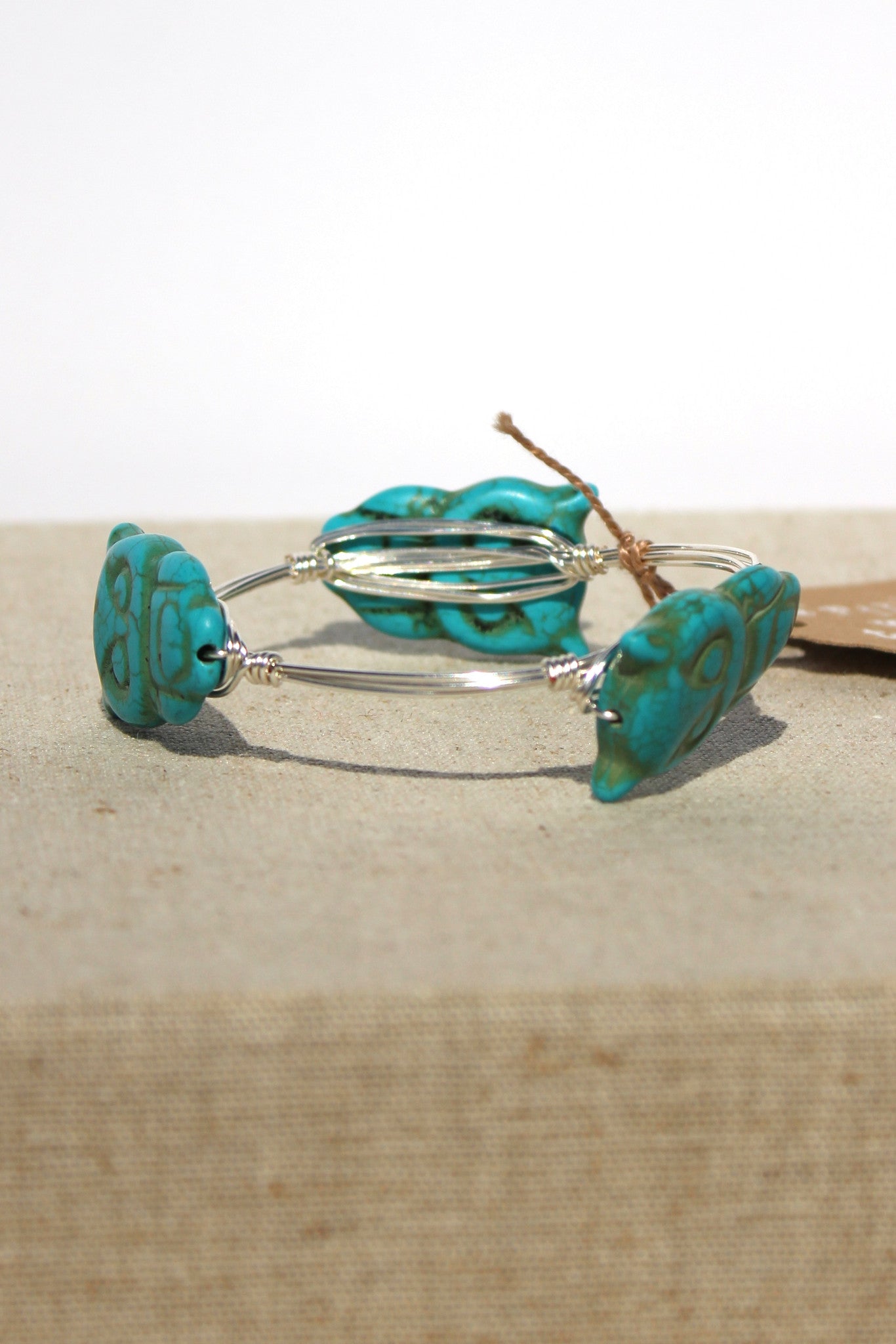 Owl Bangle, Turquoise
