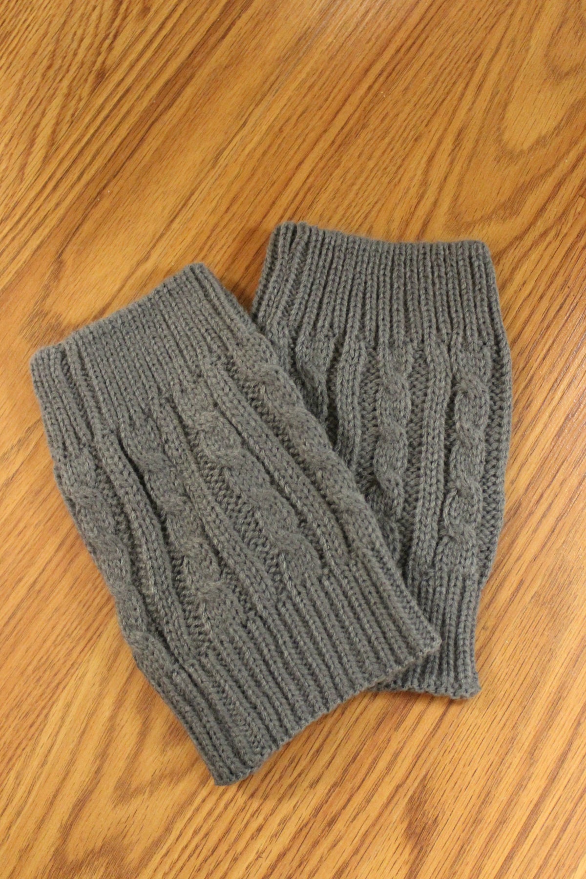 Cable Knit Boot Cuffs, Charcoal