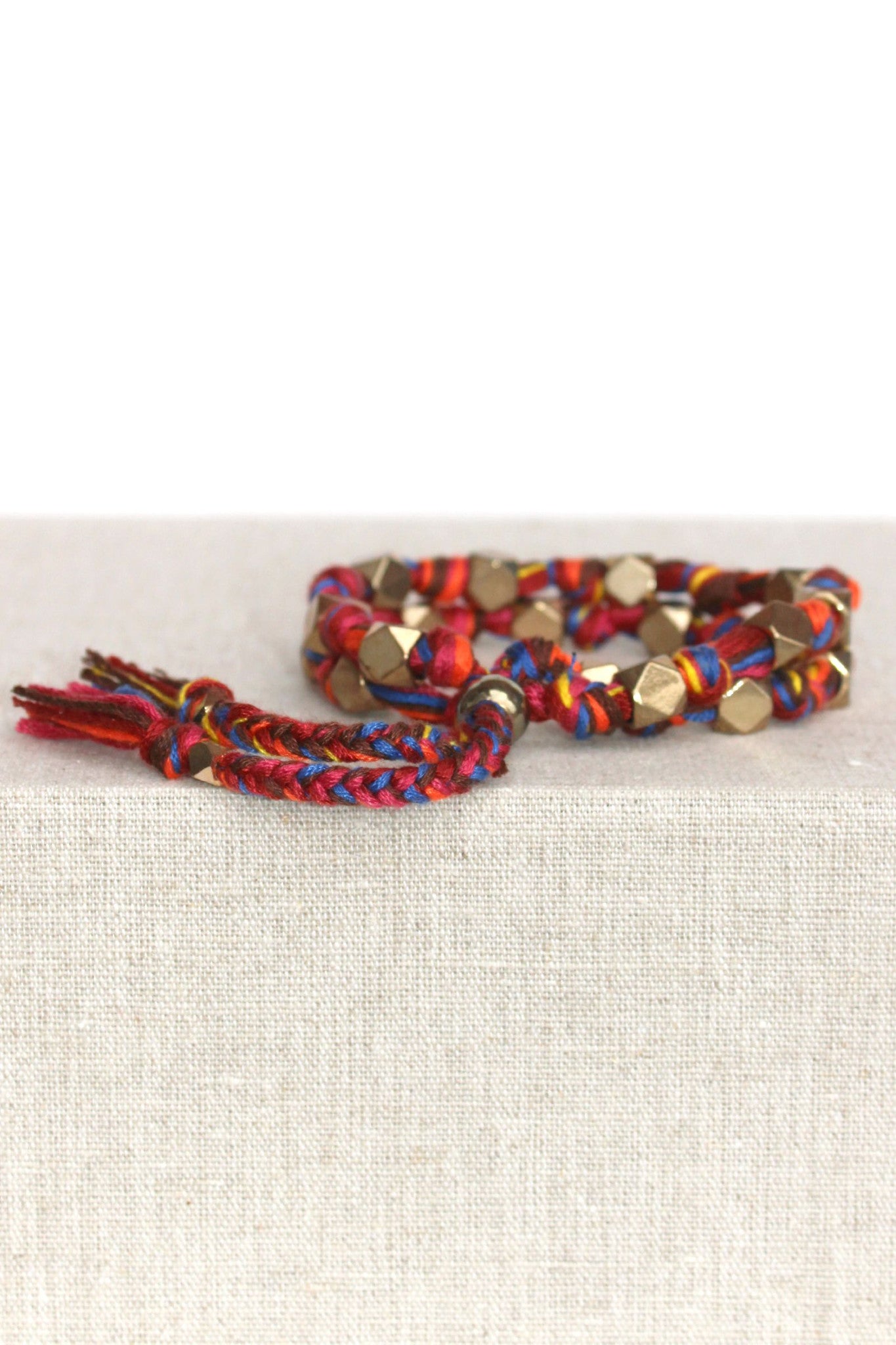 Elise M: Studded Yarn Bracelet, Multi