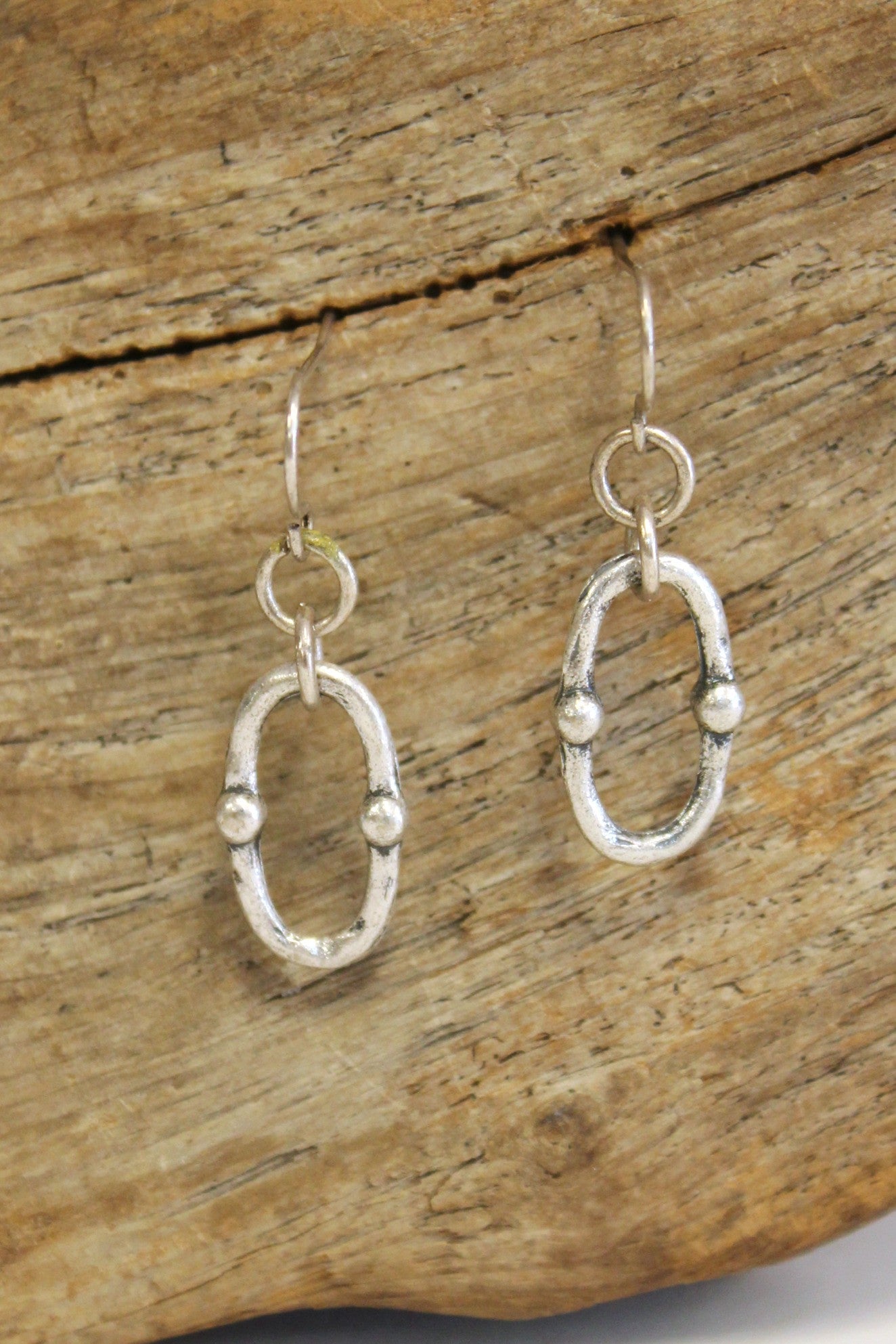 Oval Earrings, Agerd Silver