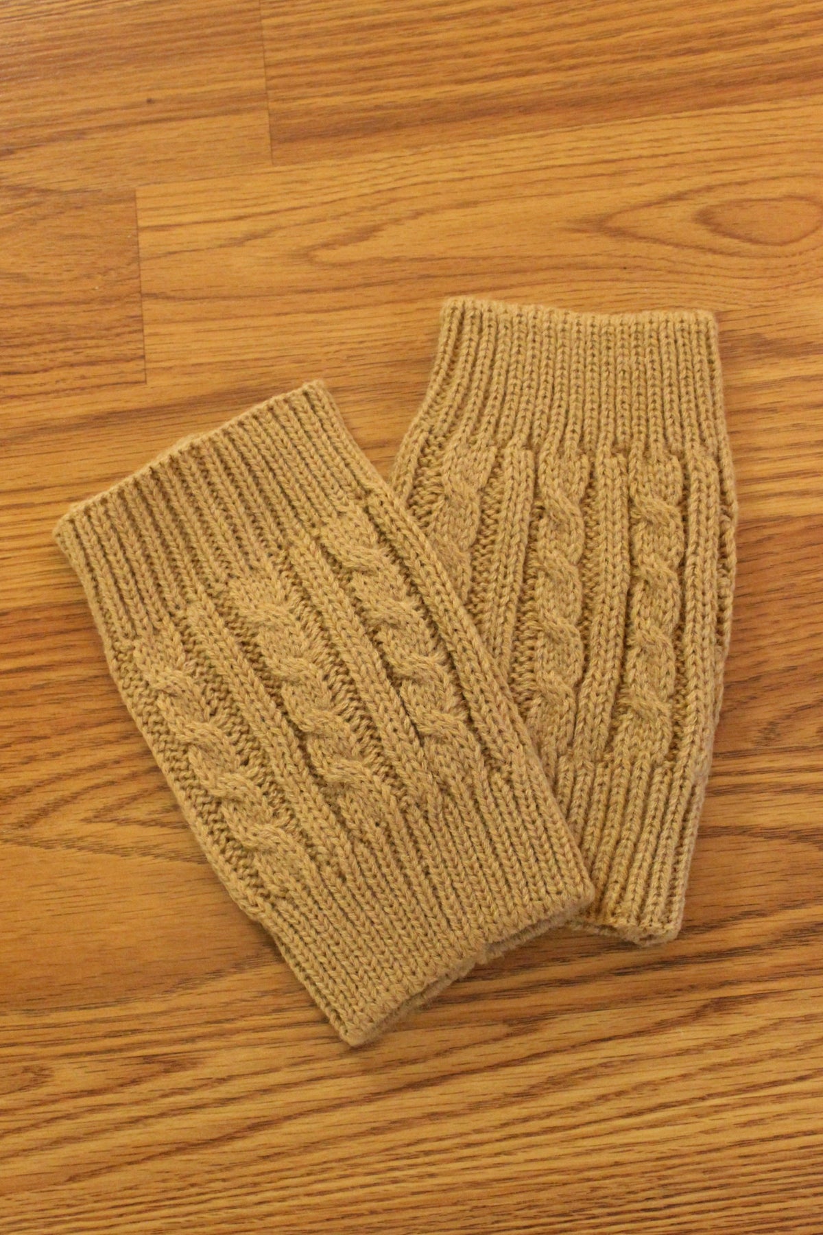 Cable Knit Boot Cuffs, Camel