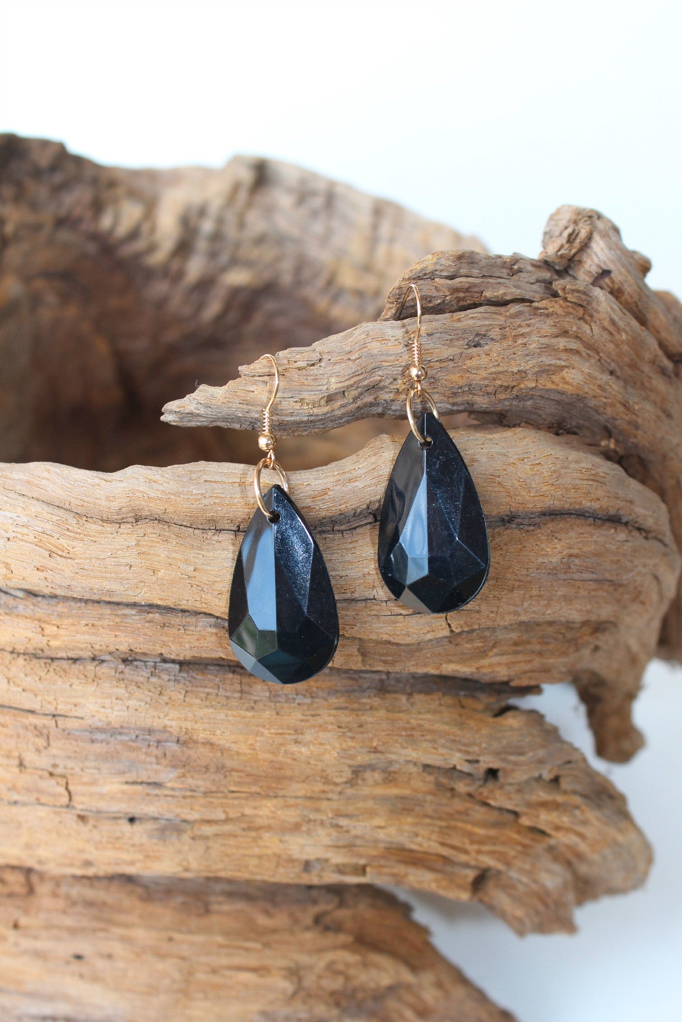 Marquise Drop Earrings, Black