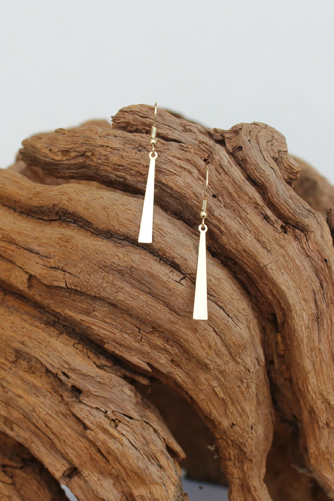 Triangle Metal Bar Earrings, Gold