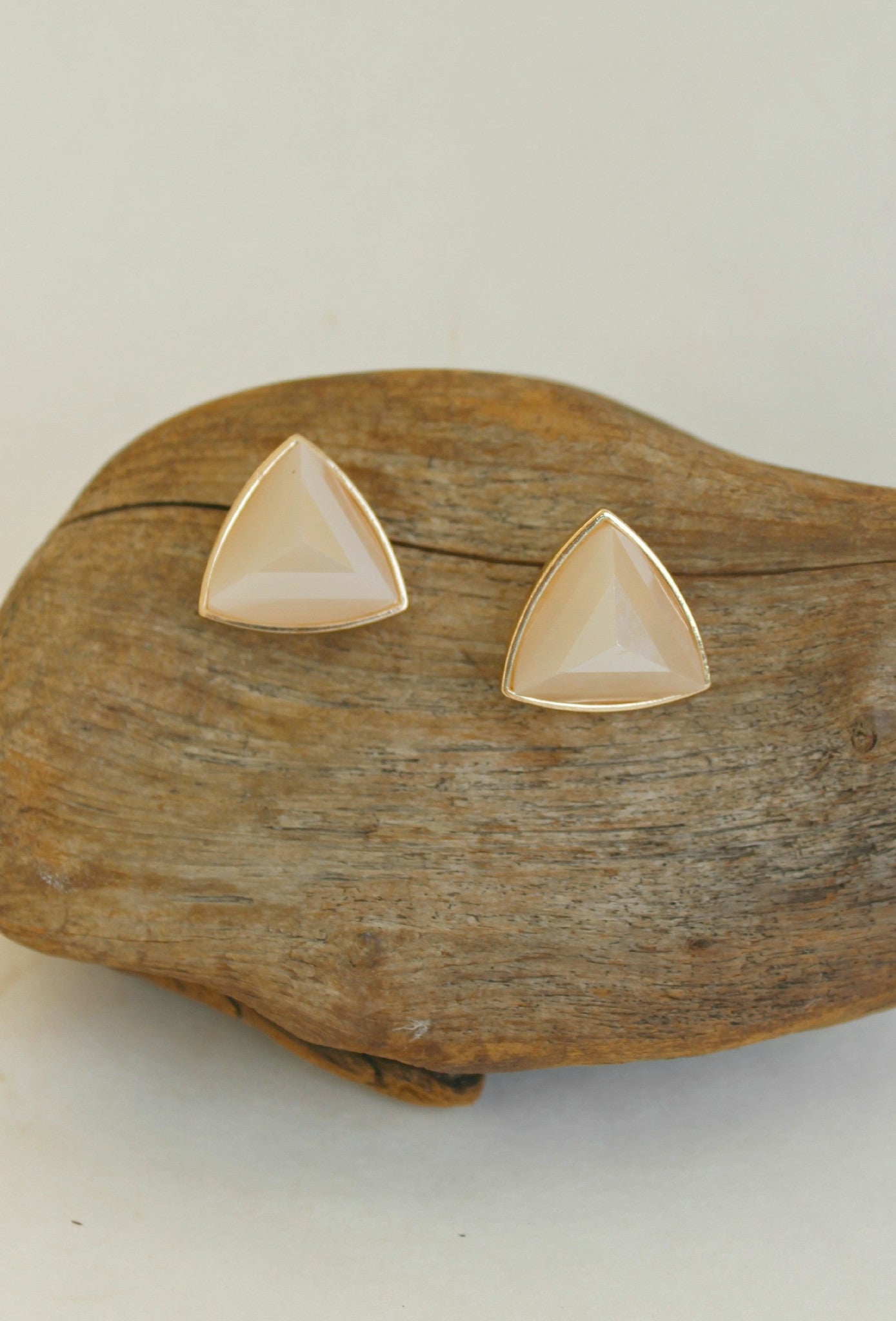 Triangle Earrings, Nude