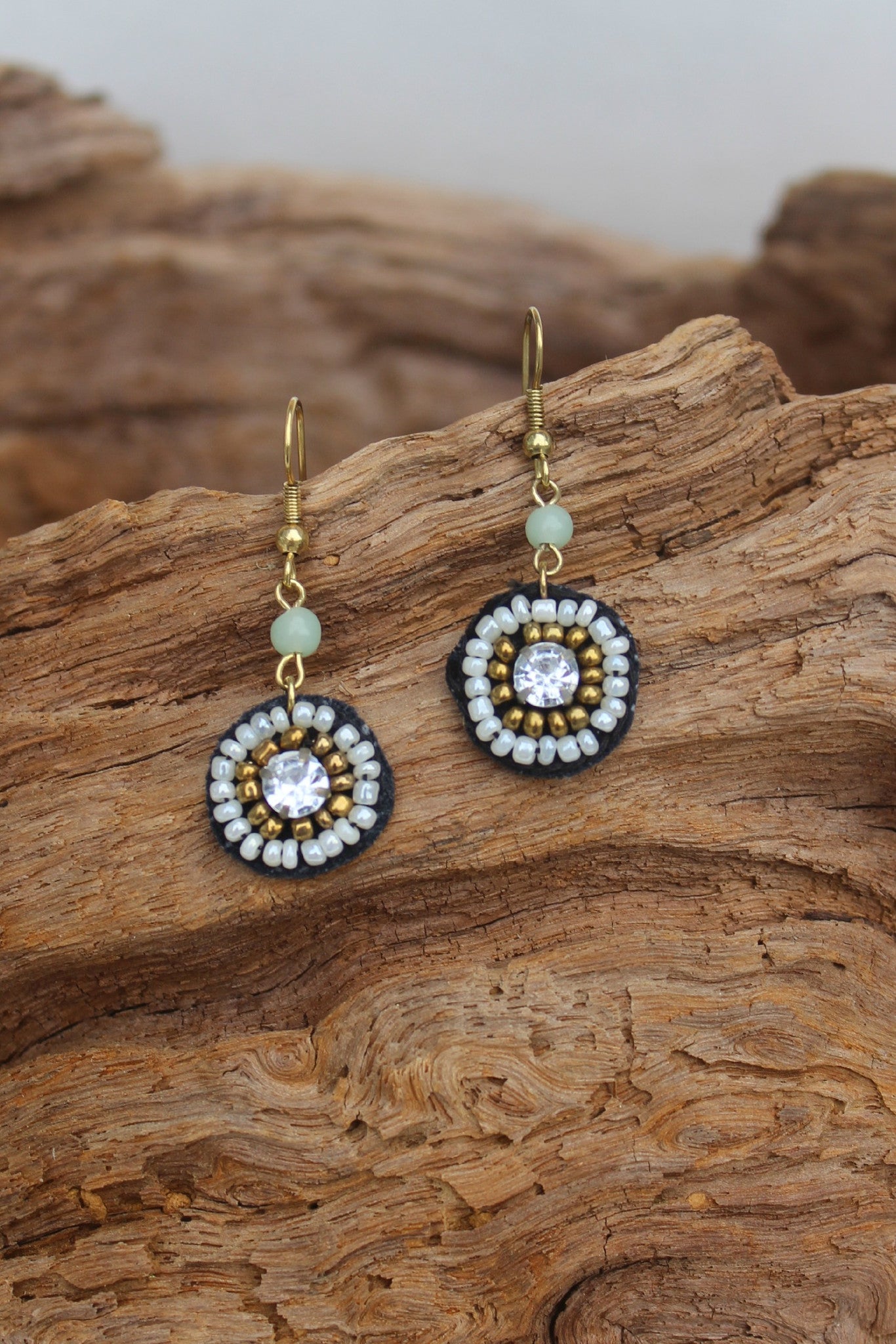 Circle Seed Bead Earrings, Multi