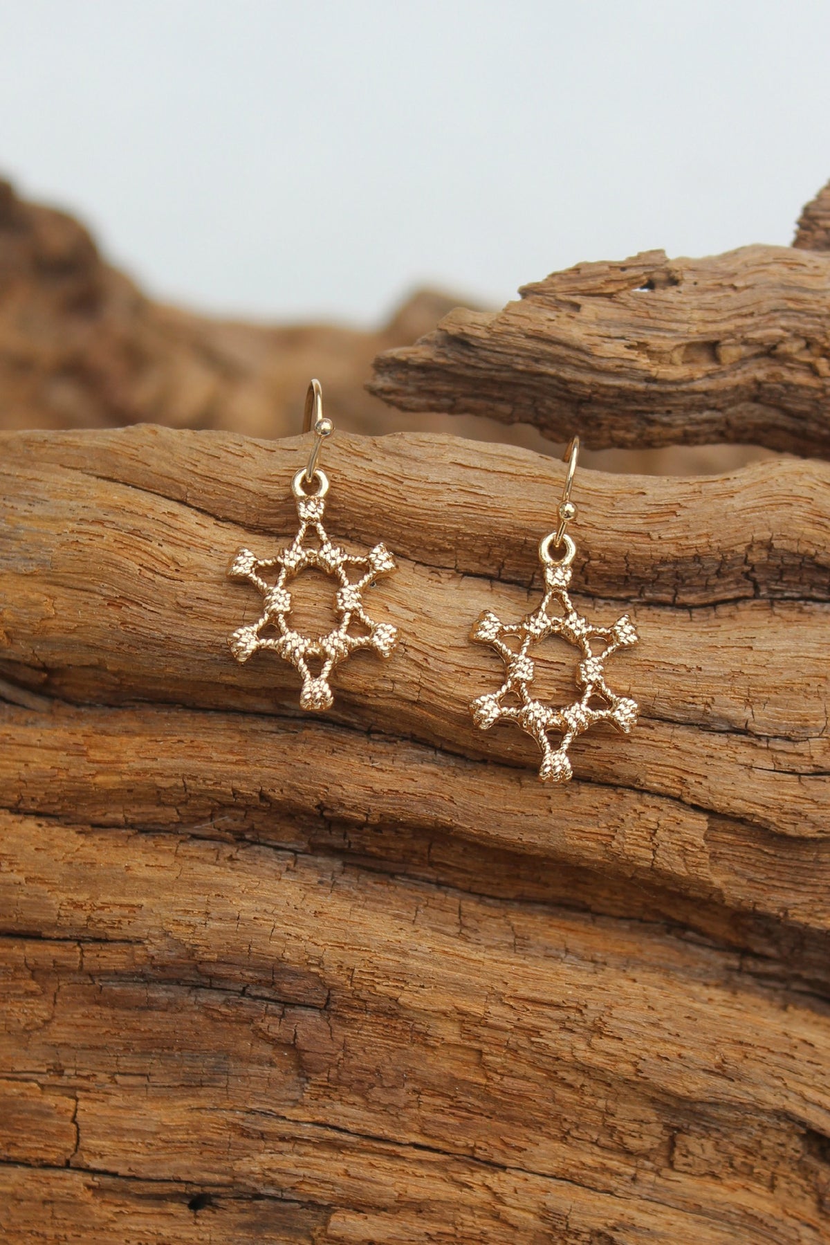 Knotted Star Earrings, Gold