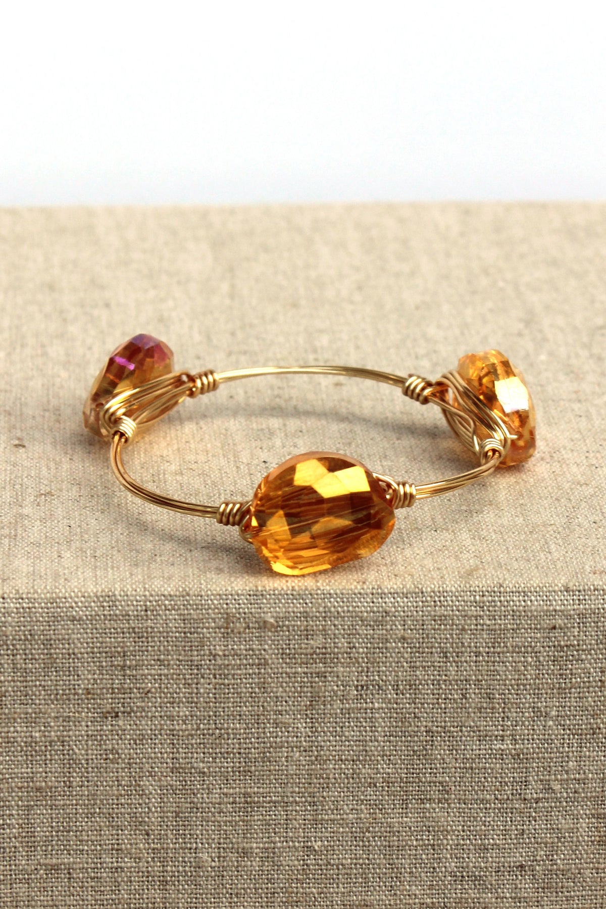 Fire Agate Bangle, Orange