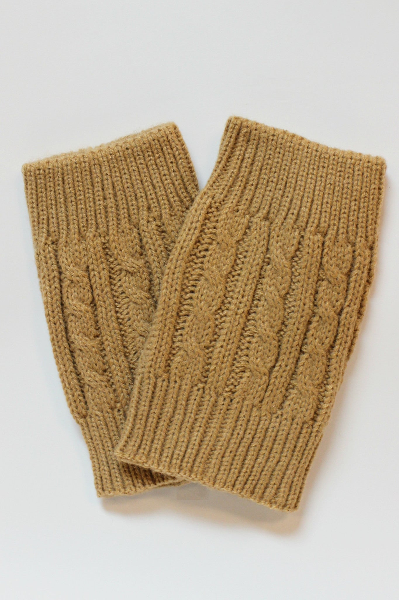 Cable Knit Boot Cuffs, Camel