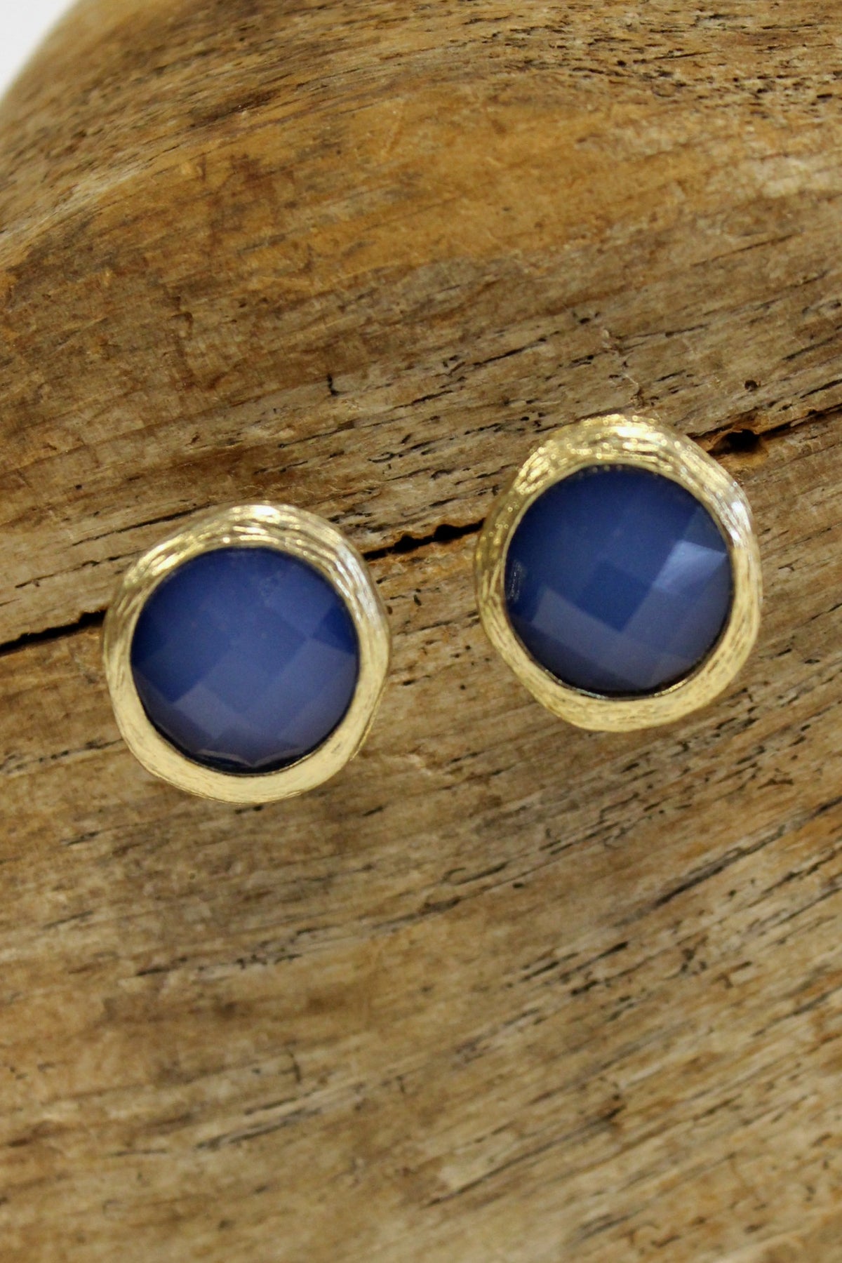 Disk Earrings, Royal Blue