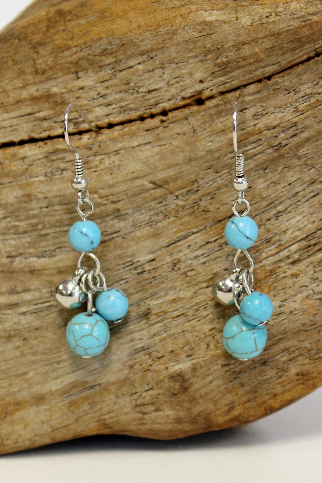 Mini Beads Cluster Earrings, Turquoise