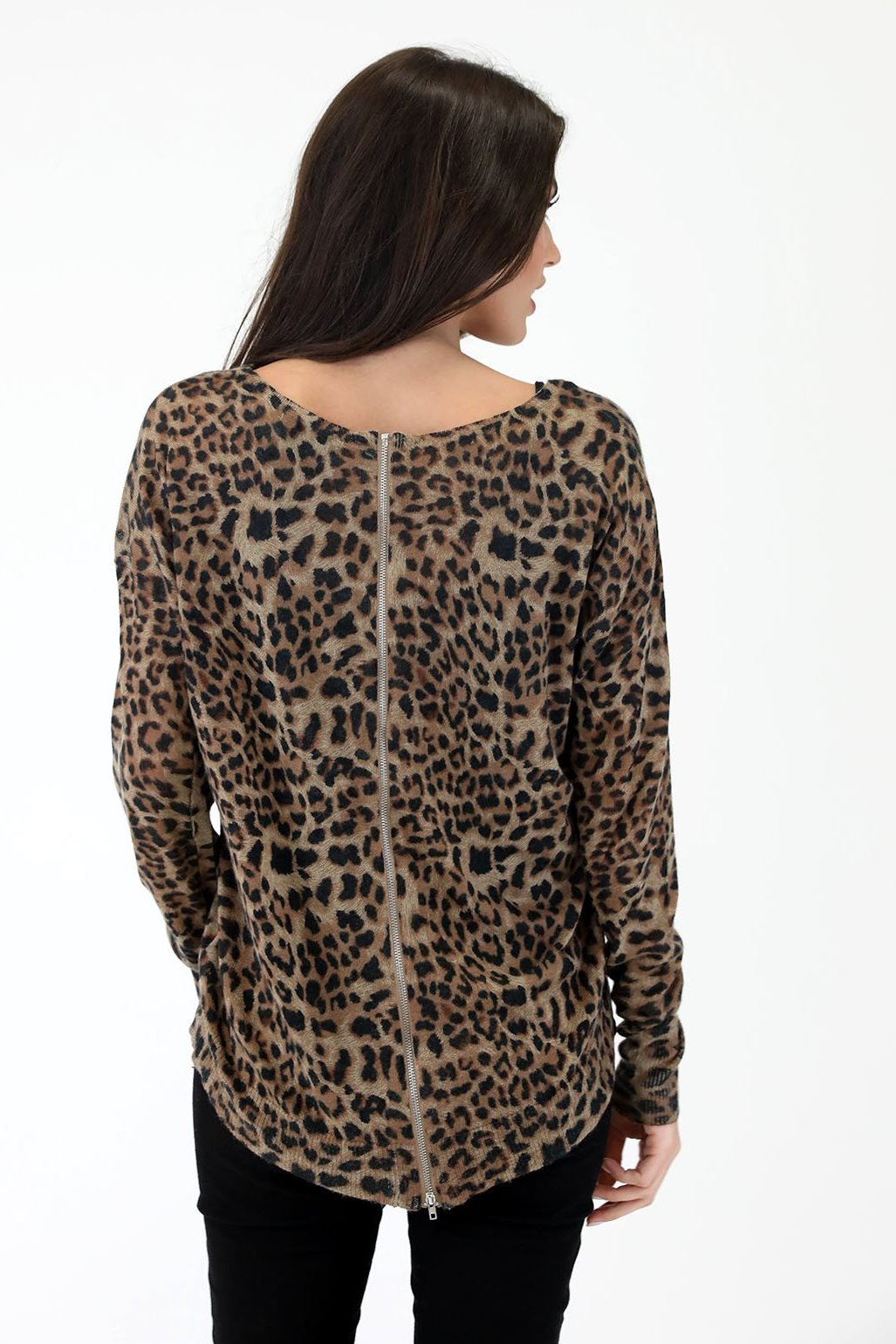 La La Leopard Sweater, Brown/Black