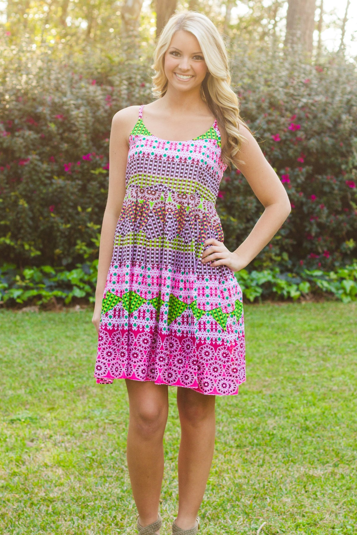 Uncle Frank: Shanna Dress, Pink Multi