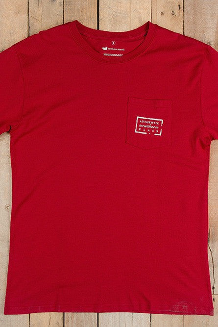 Southern Marsh: Authentic Collegiate Tee, Crimson (Houndstooth)