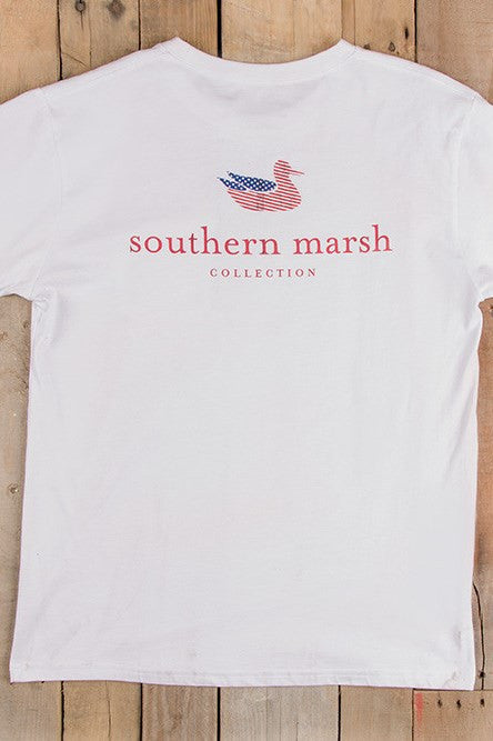 Southern Marsh: Authentic Flag Tee, White