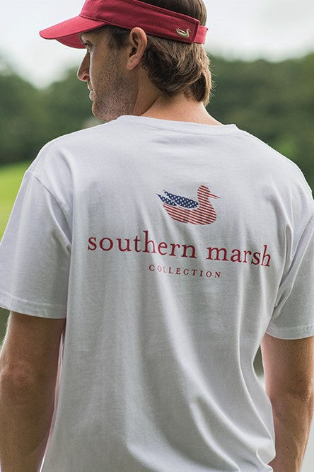 Southern Marsh: Authentic Flag Tee, White
