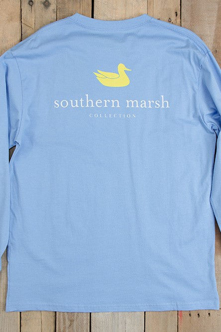 Southern Marsh: Authentic Long Sleeve Tee, Blue