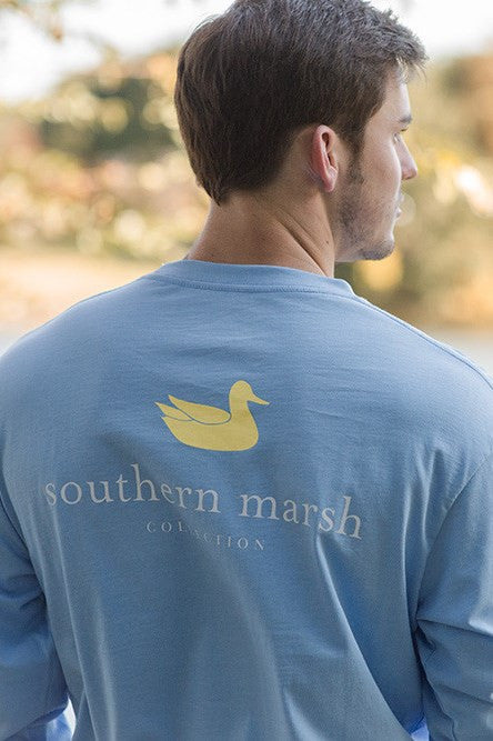 Southern Marsh: Authentic Long Sleeve Tee, Blue