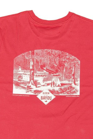 Southern Marsh: &quot;Born on the Bayou&quot; Tee, Red