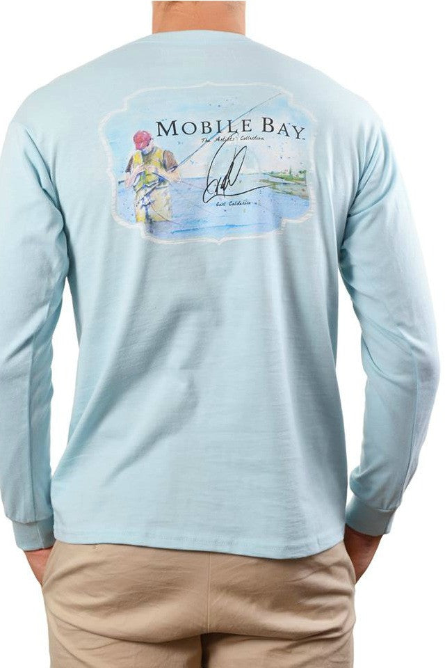 Mobile Bay: Bayside Fishing Long Sleeve Tee, Blue
