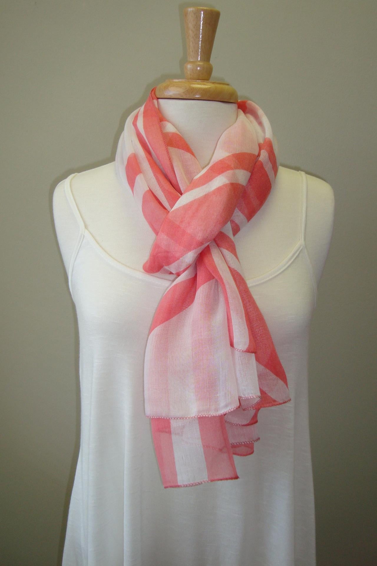 Blaire Scarf, Pink/White