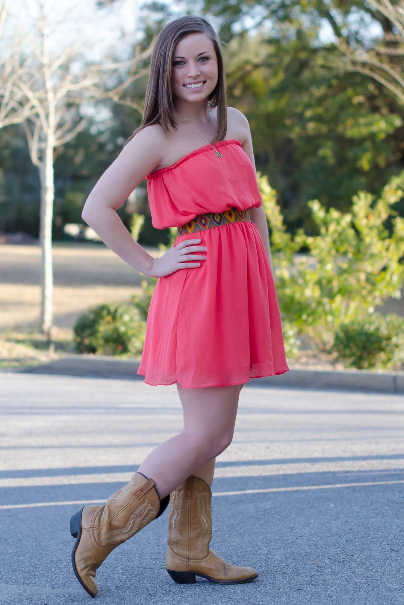 Kandace Dress, Coral