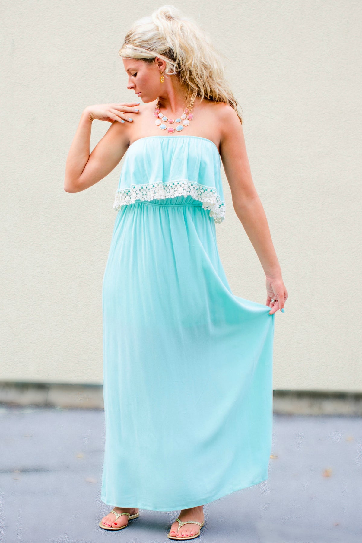 Jill Maxi Dress, Mint - Elise Jill Maxi Dress, Mint - Elise