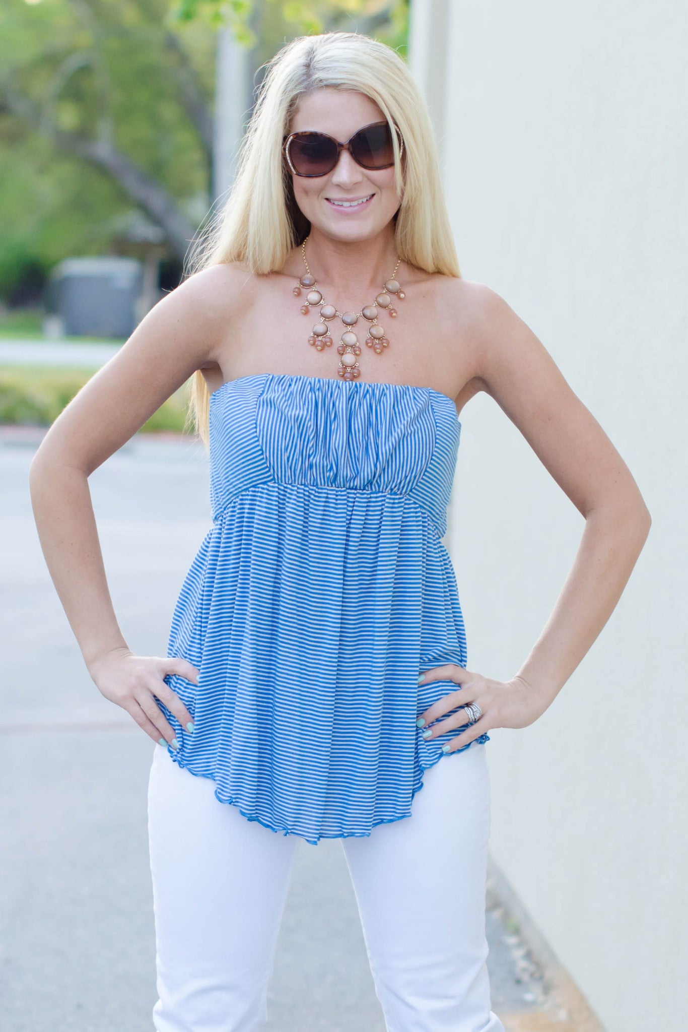 Free People: Alexa Top, Blue