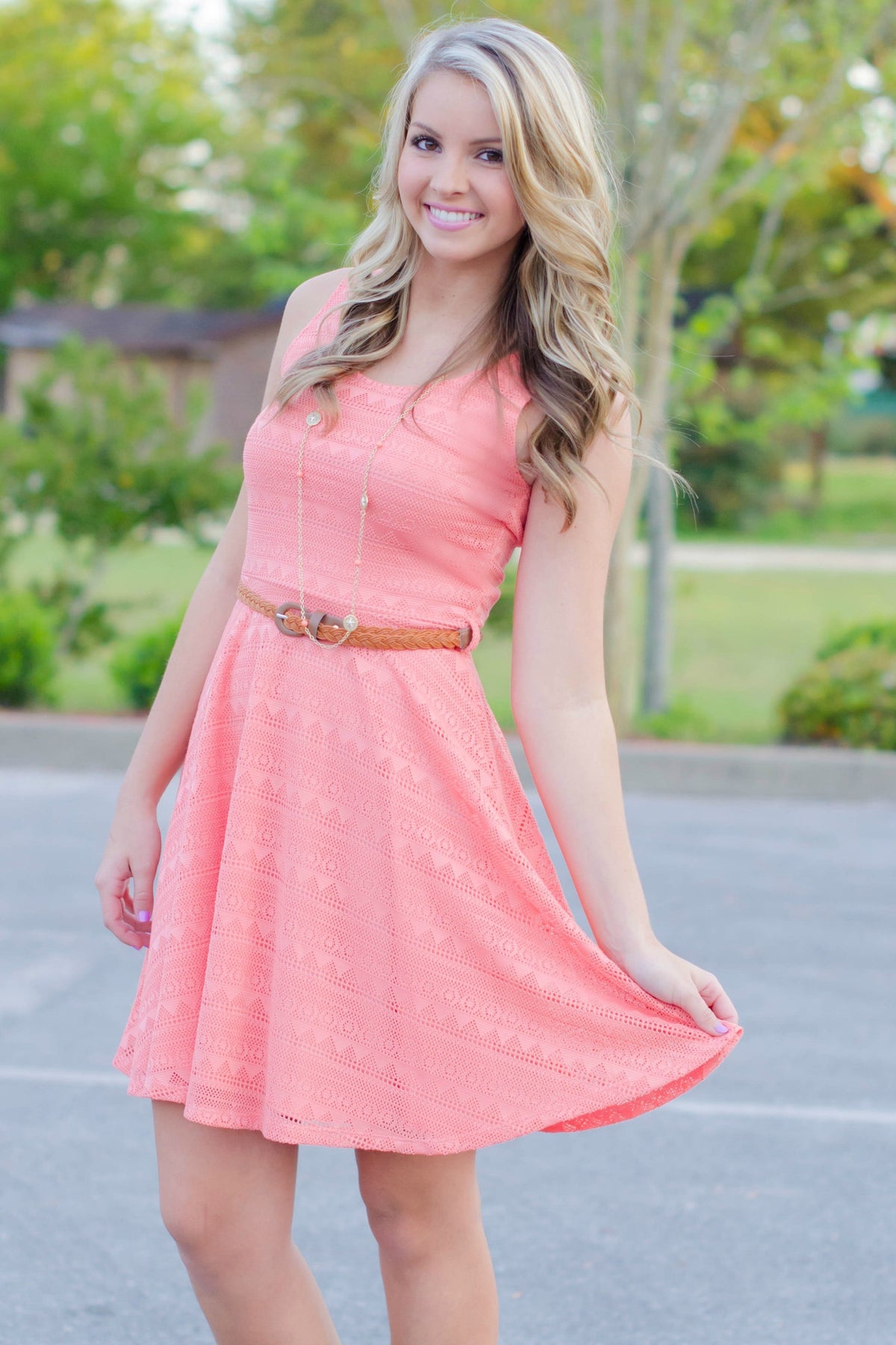 Ashley Dress, Coral