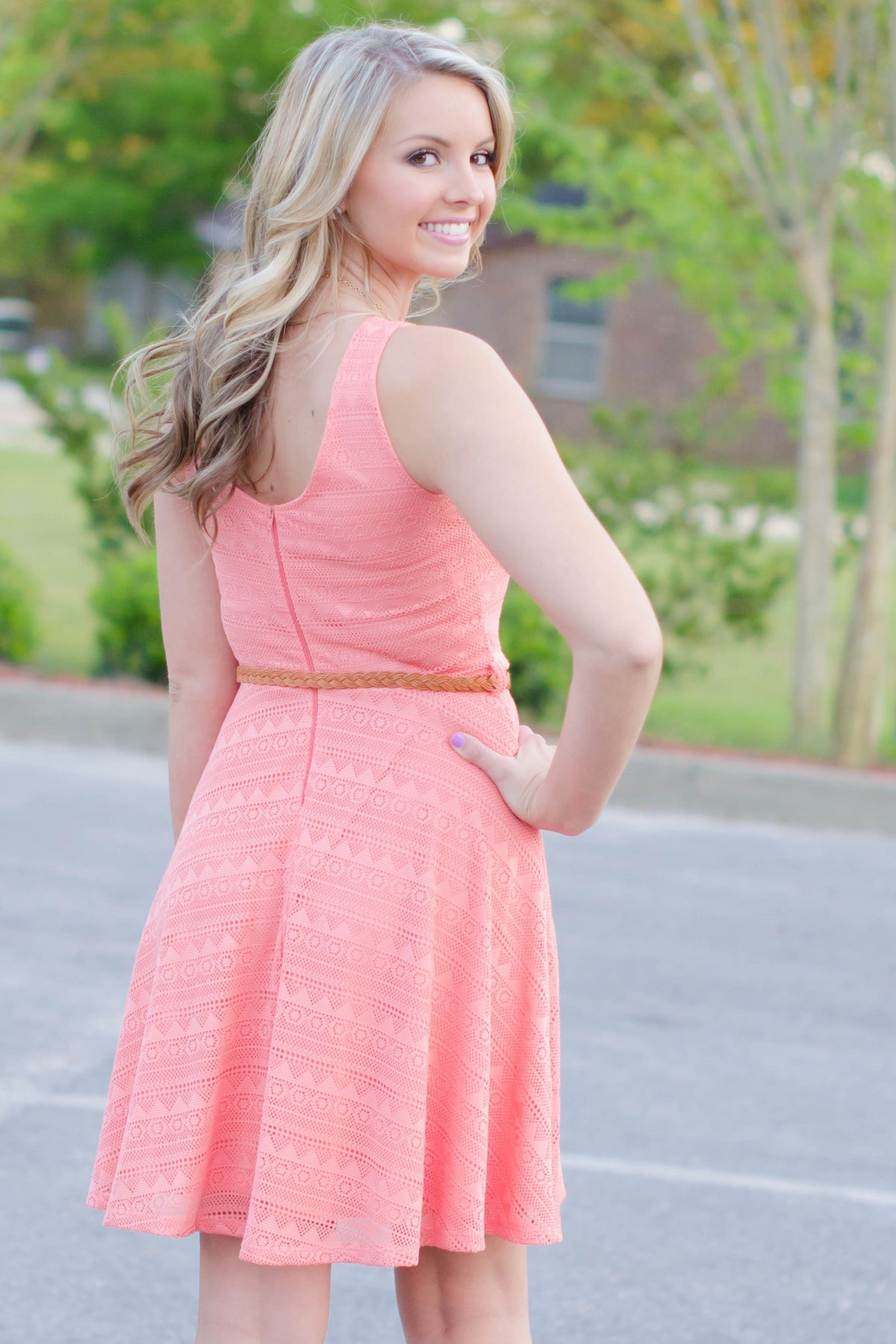 Ashley Dress, Coral