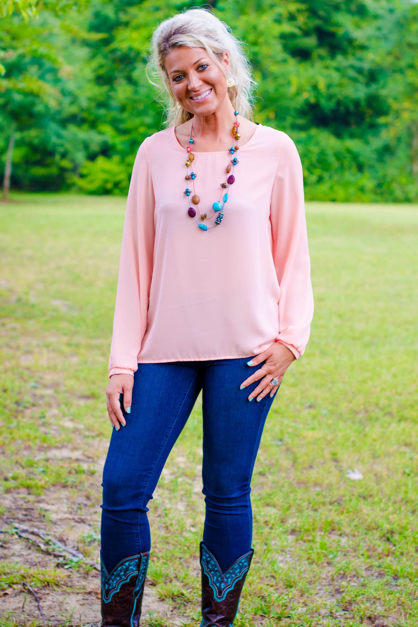 Ashton Blouse, Peach