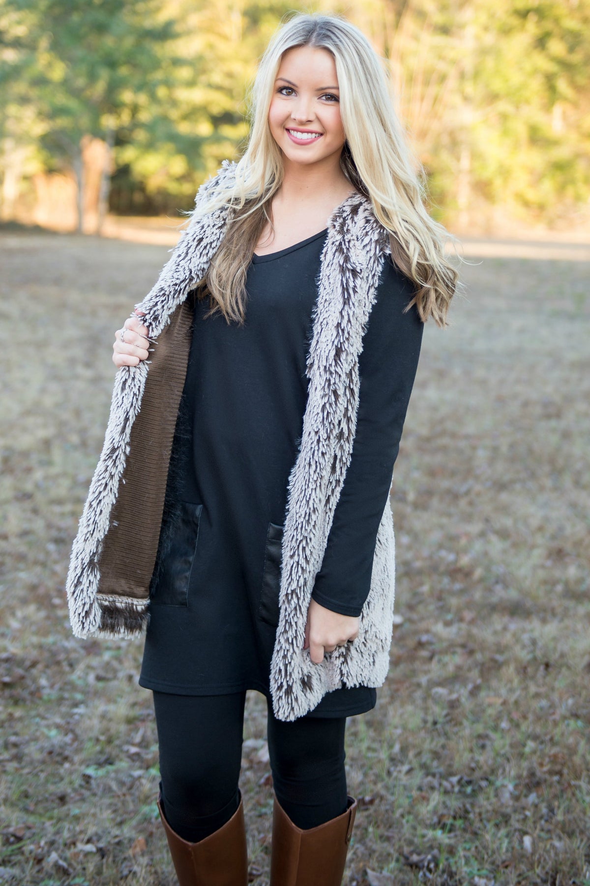 Uncle Frank: Shag Fur Vest, Brown
