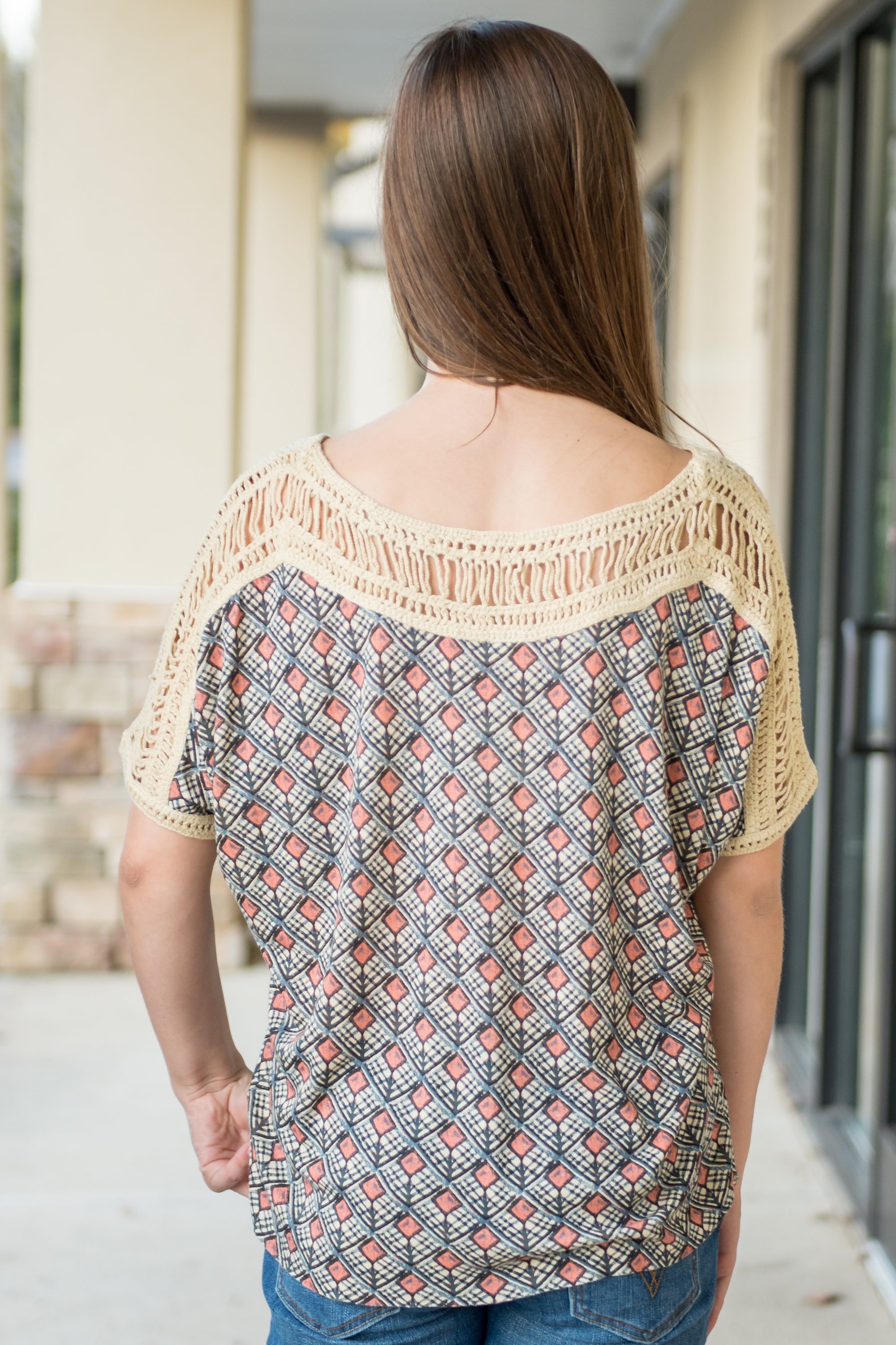 Free People: Tribal Grunge Top, Multi