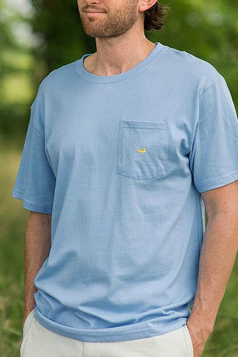 Southern Marsh: Embroidered Pocket Tee, Breaker Blue
