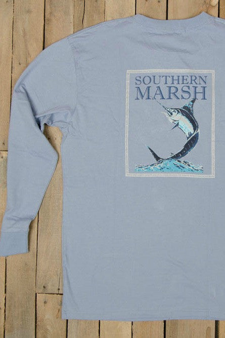 Southern Marsh: Long Sleeve Fishing Tee, Blue