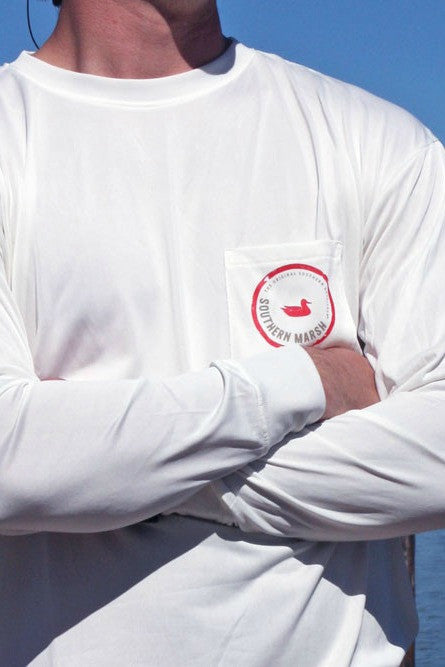 Southern Marsh: FieldTec Long Sleeve Performance Tee, White