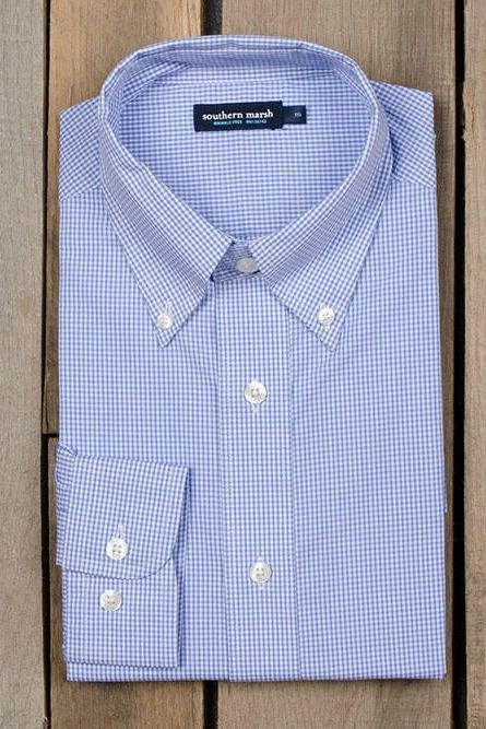 Southern Marsh: Gadwall Gingham Dress Shirt, Royal