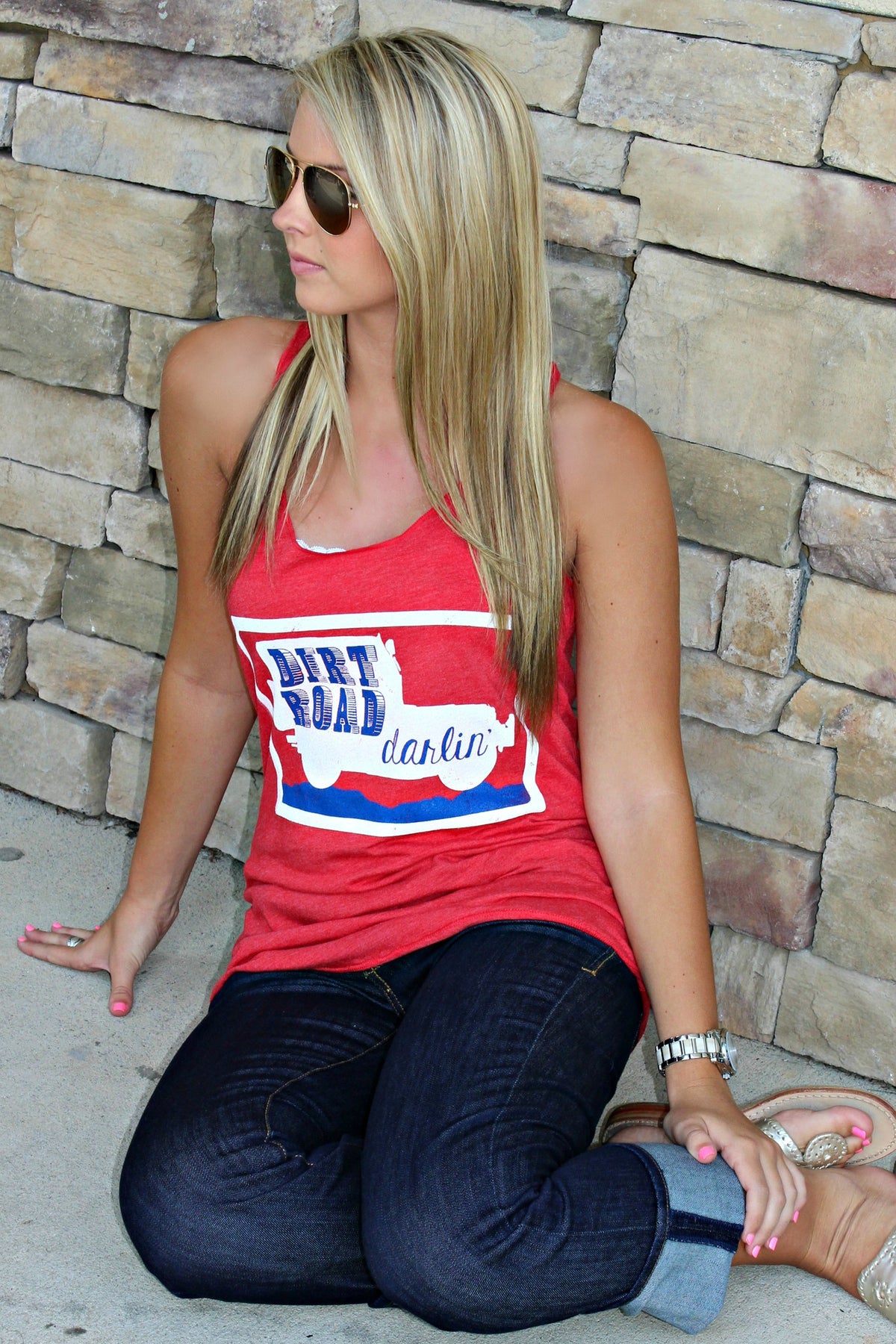 Judith March: Dirt Road Darlin&#39; Tank, Red