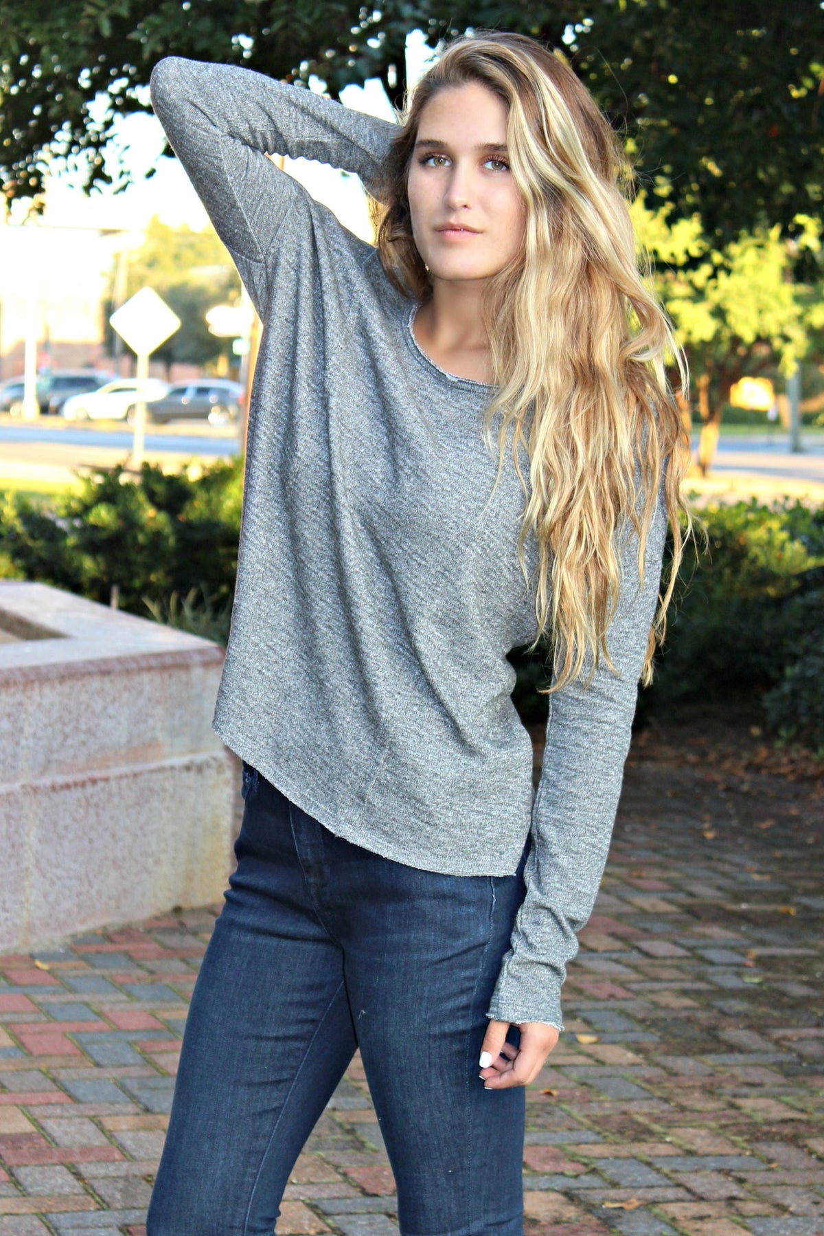 Winding Road Top, Gray