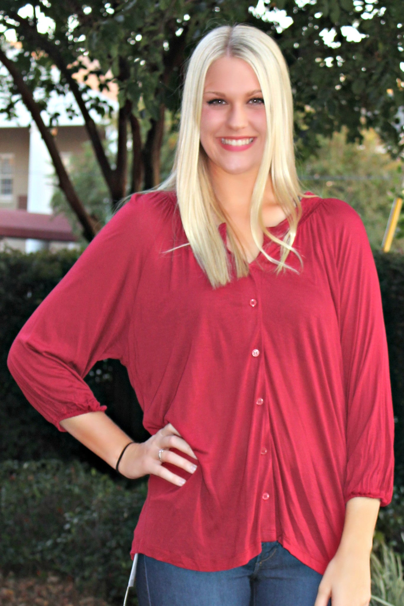 Kensie: Riley Top, Burgundy