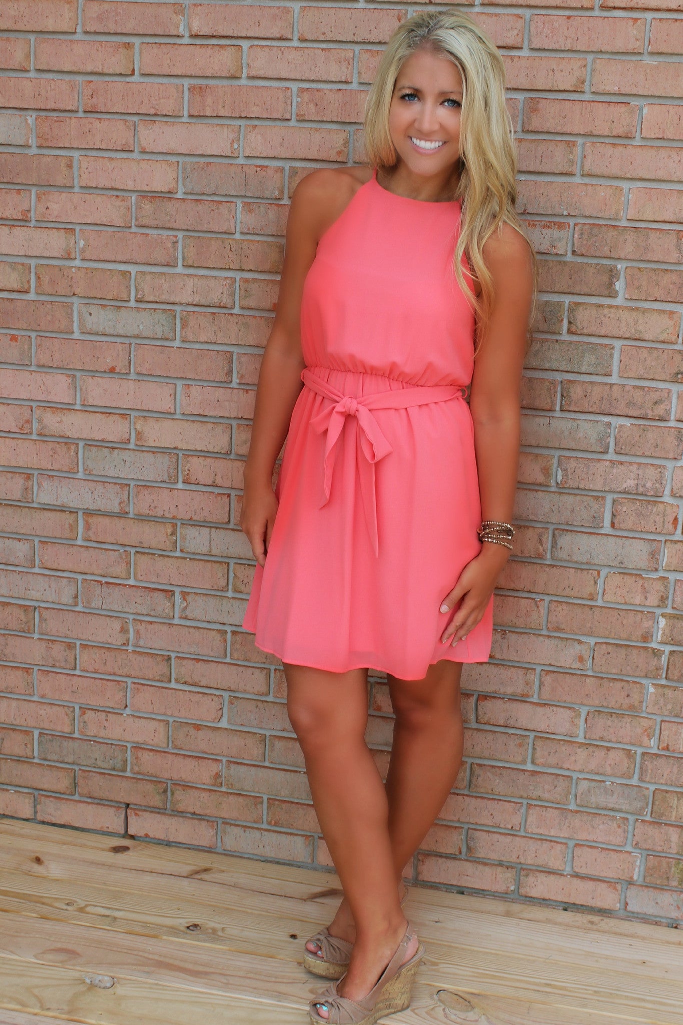 Everly: Alyssa Dress, Coral
