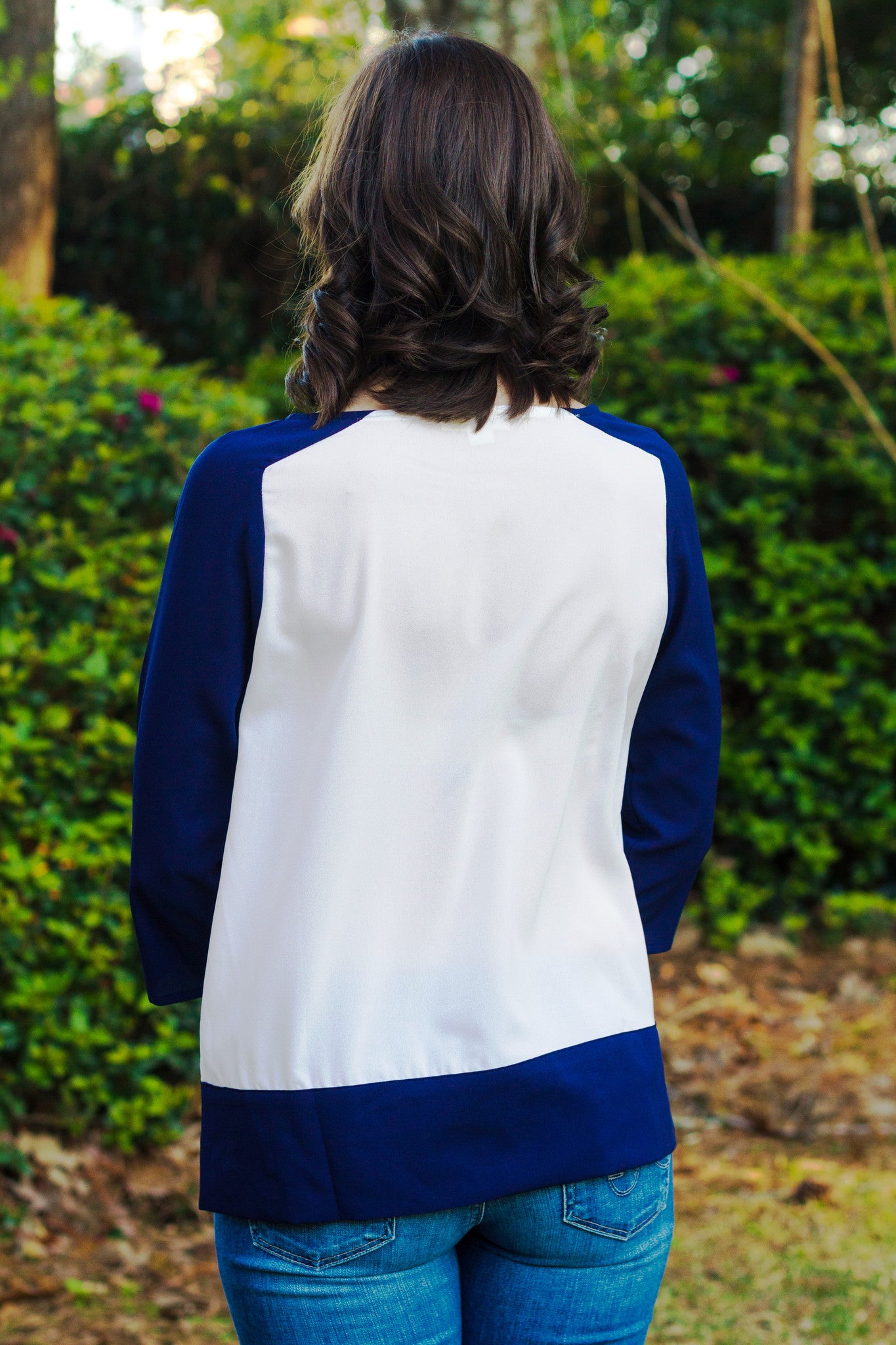Donna Top, White/Navy