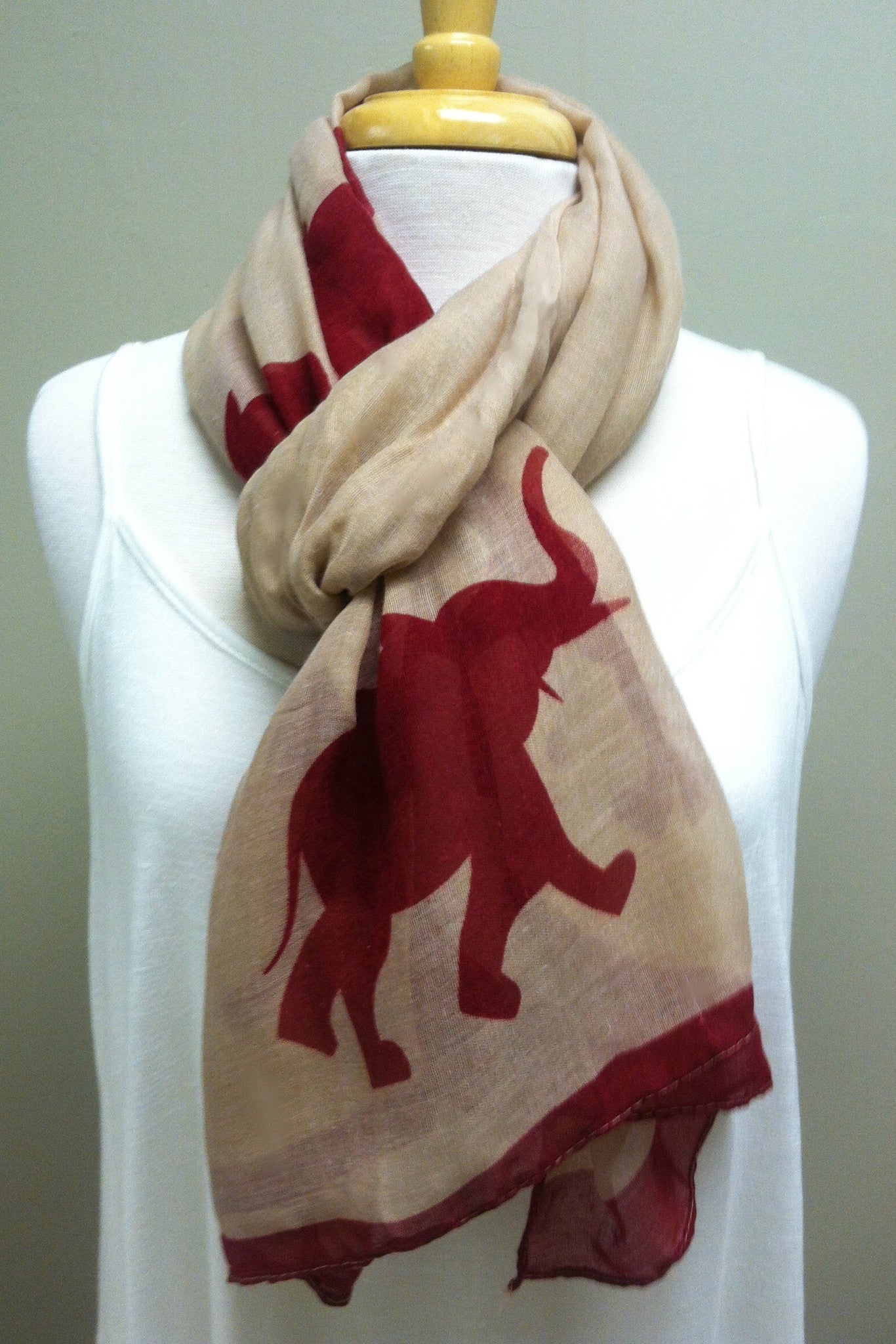 Elephant Scarf, Burgundy