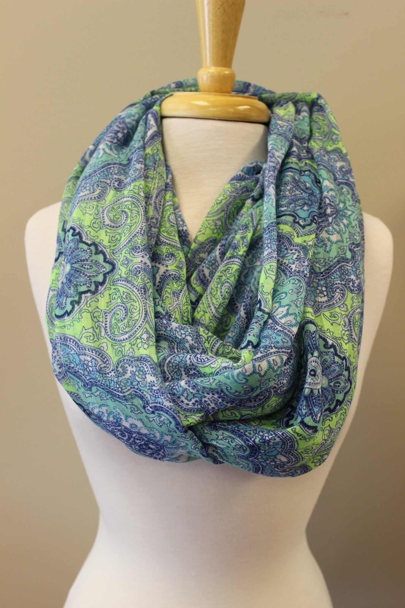 Polly Infinity Scarf, Blue/Green