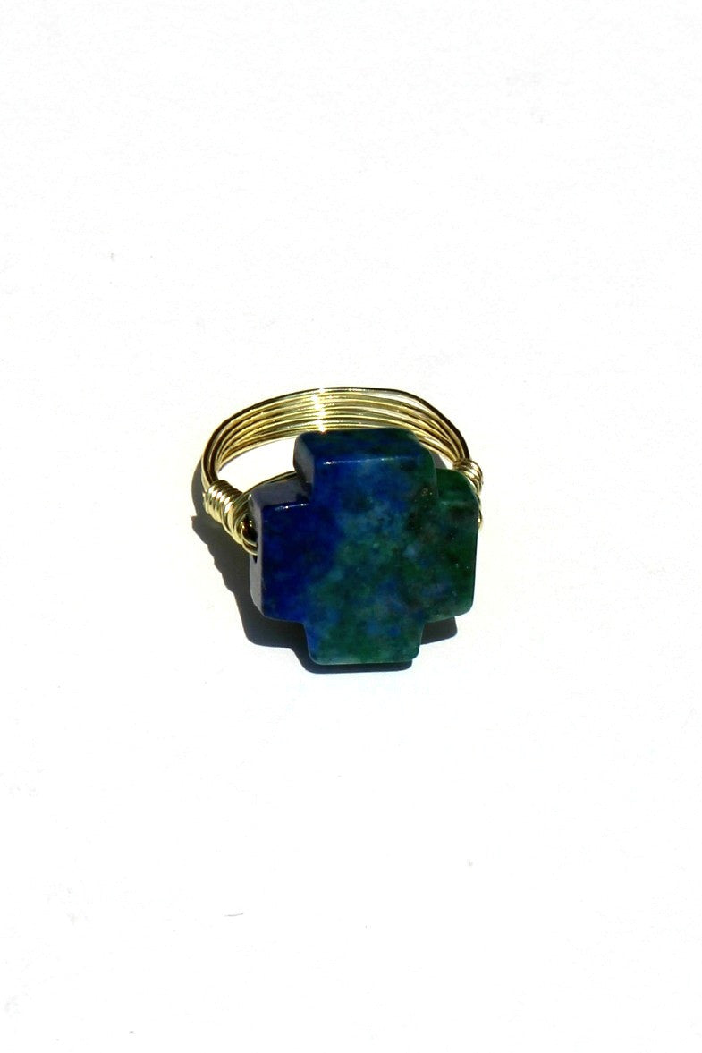Swara Jewelry: Gemstone Ring, Green/Blue